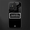 dating a fictional character black back phone cover | glass case for realme narzo 50a