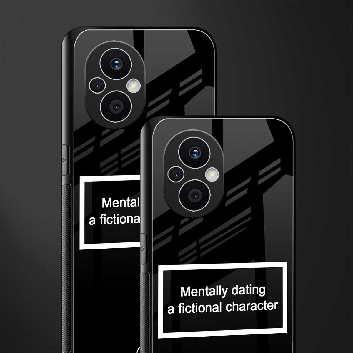 dating a fictional character black back phone cover | glass case for oppo f21 pro 5g