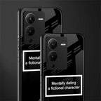 dating a fictional character black back phone cover | glass case for vivo v25 pro 5g