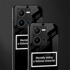 dating a fictional character black back phone cover | glass case for vivo y35 4g
