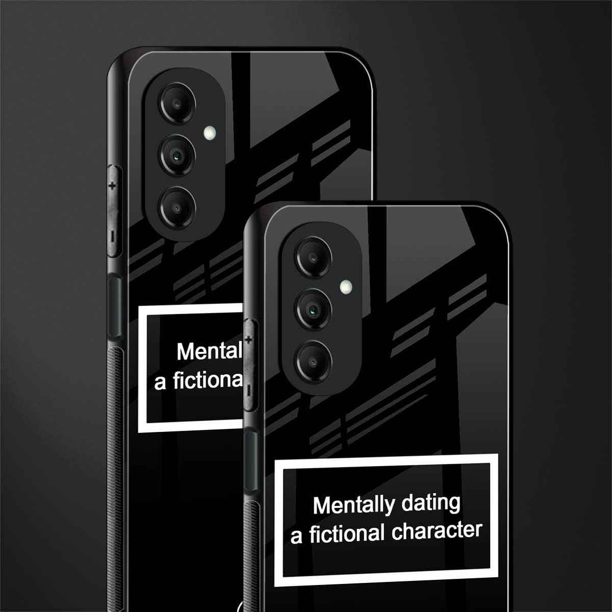 dating a fictional character black back phone cover | glass case for samsung galaxy a14 5g