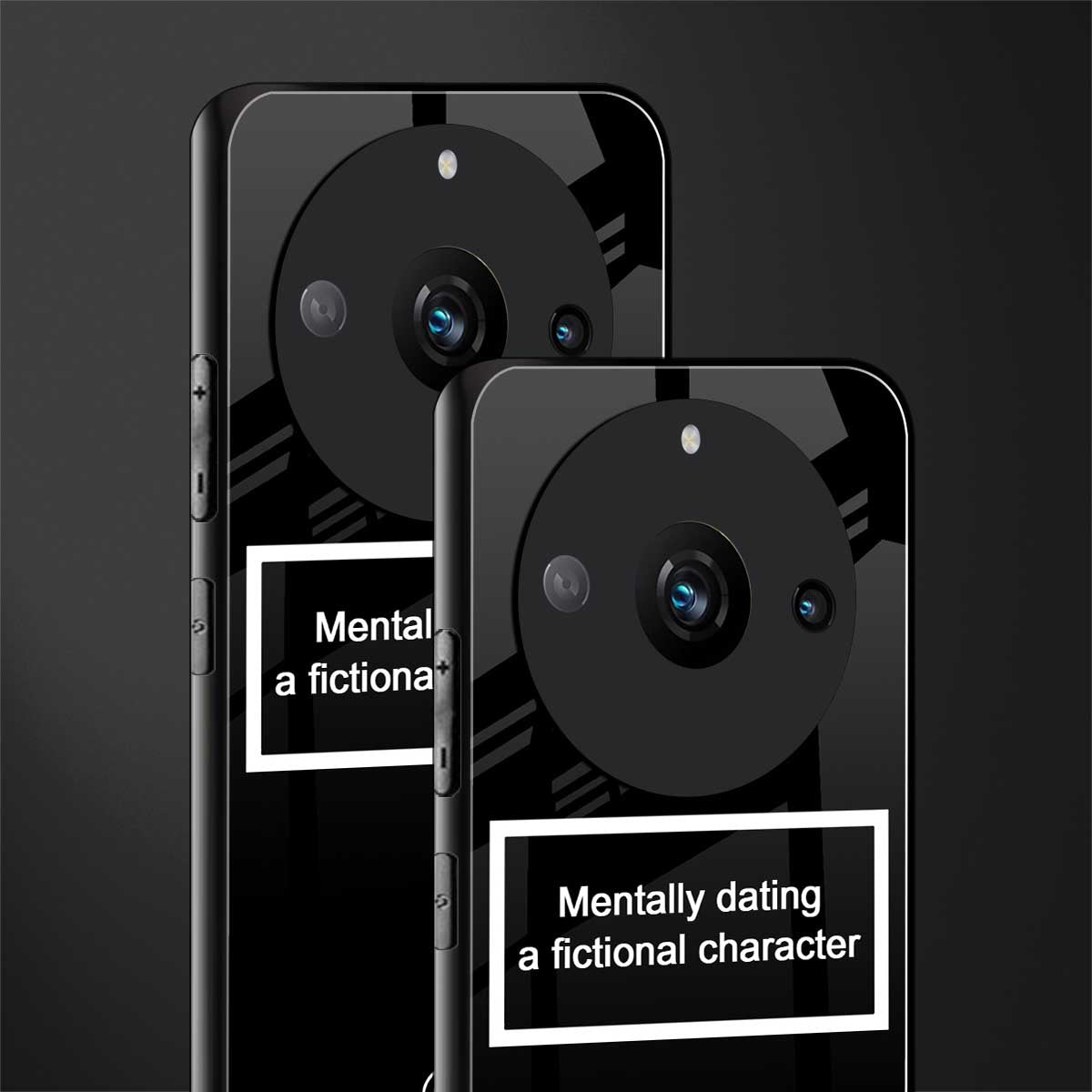 dating a fictional character black back phone cover | glass case for realme 11 pro 5g