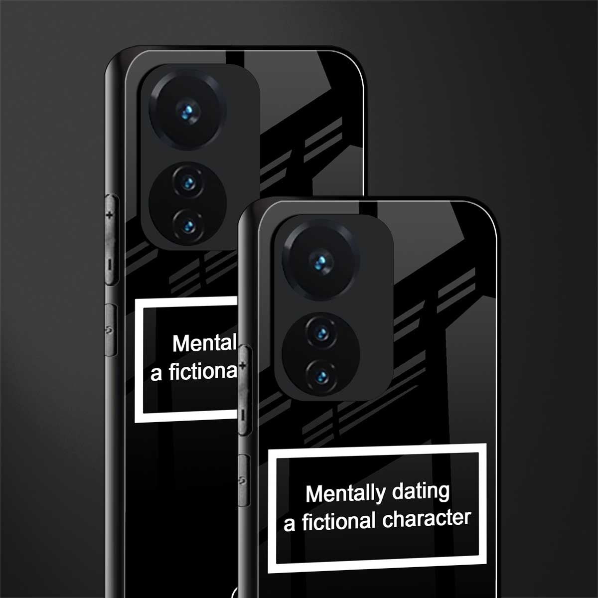dating a fictional character black back phone cover | glass case for vivo t1 44w 4g