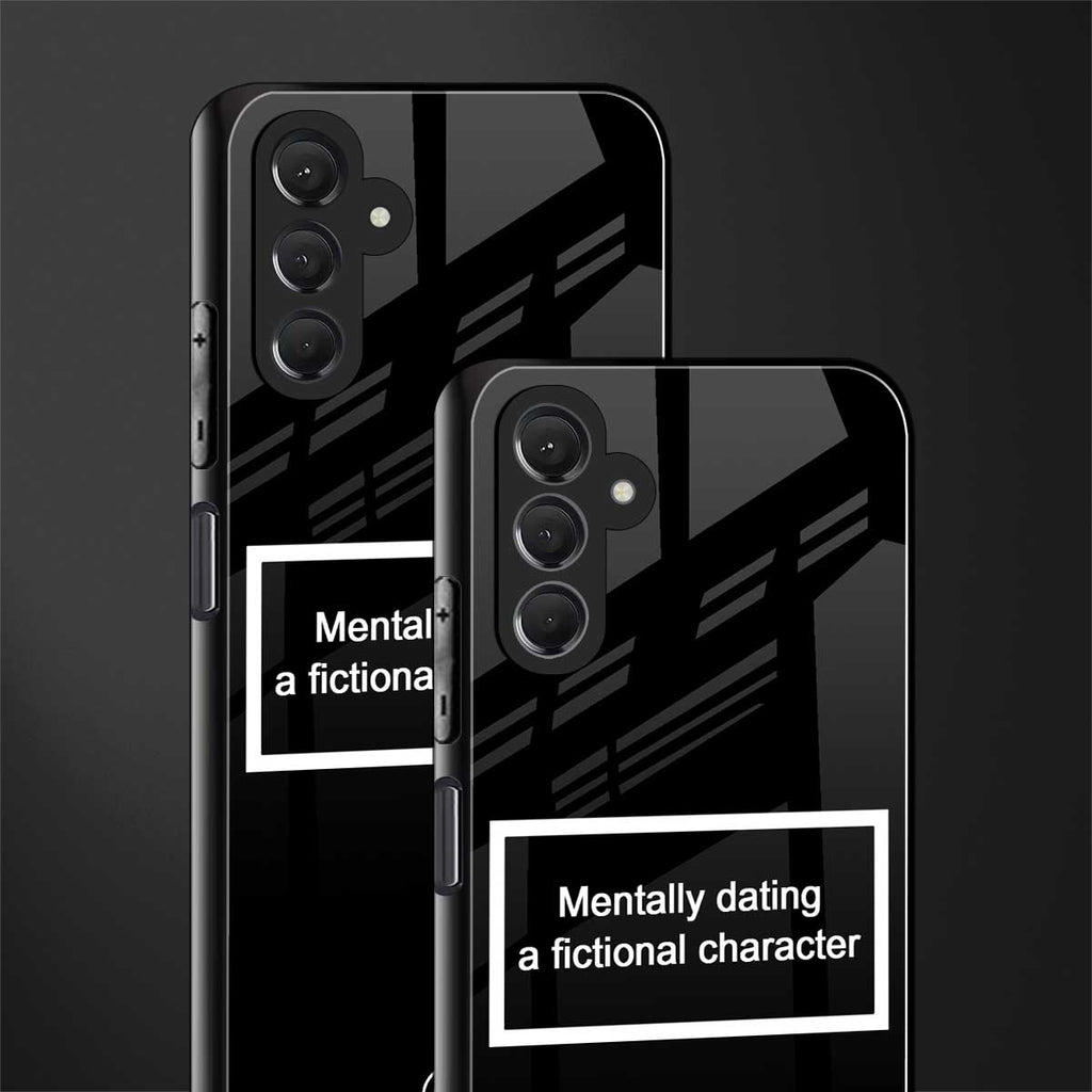 dating a fictional character black back phone cover | glass case for samsun galaxy a24 4g