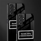 dating a fictional character black back phone cover | glass case for samsun galaxy a24 4g