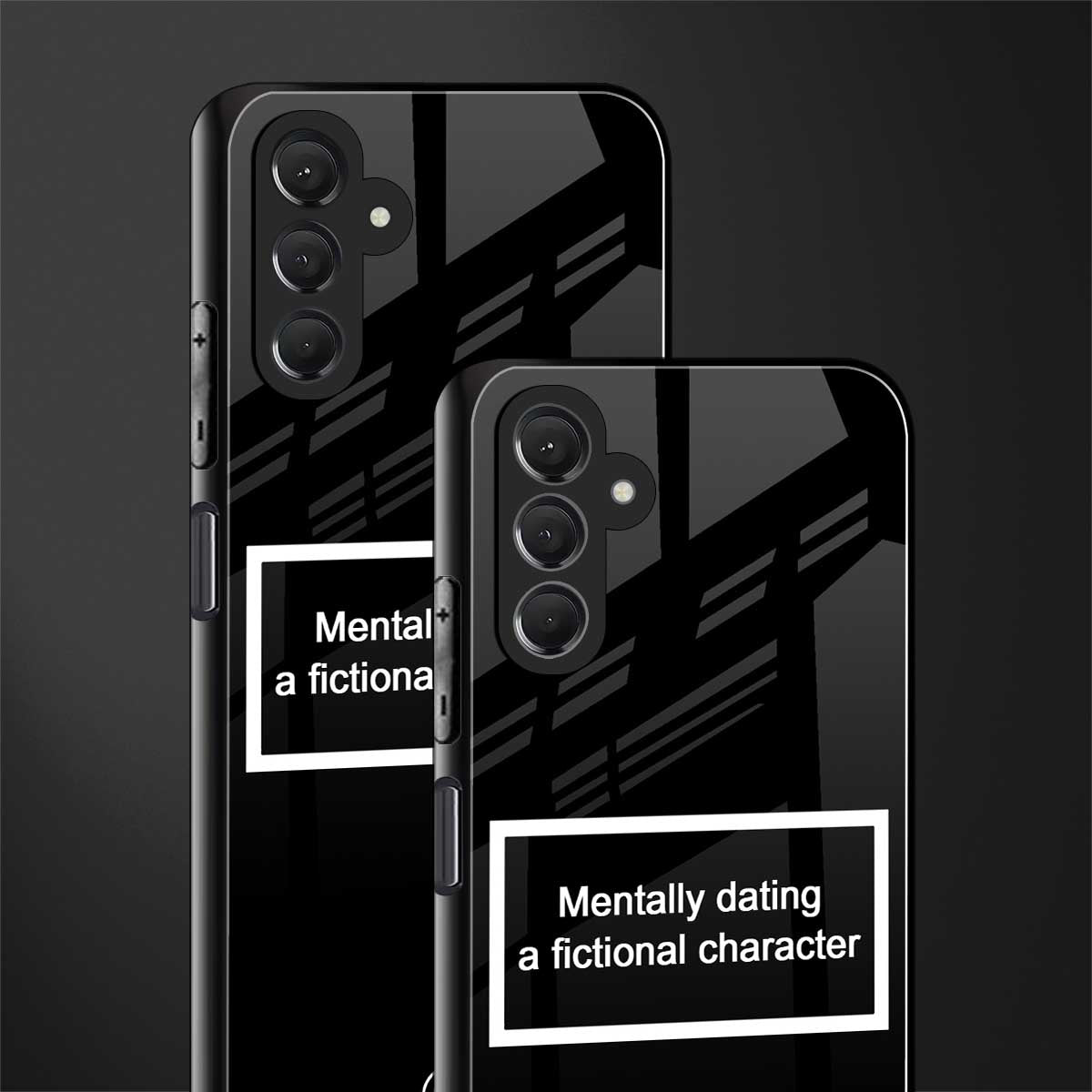 dating a fictional character black back phone cover | glass case for samsun galaxy a24 4g