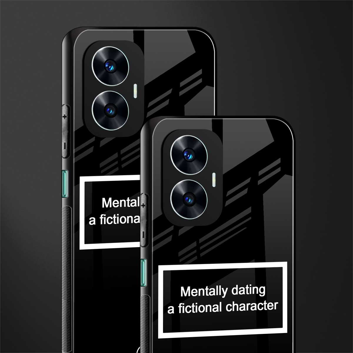 dating a fictional character black back phone cover | glass case for realme c55