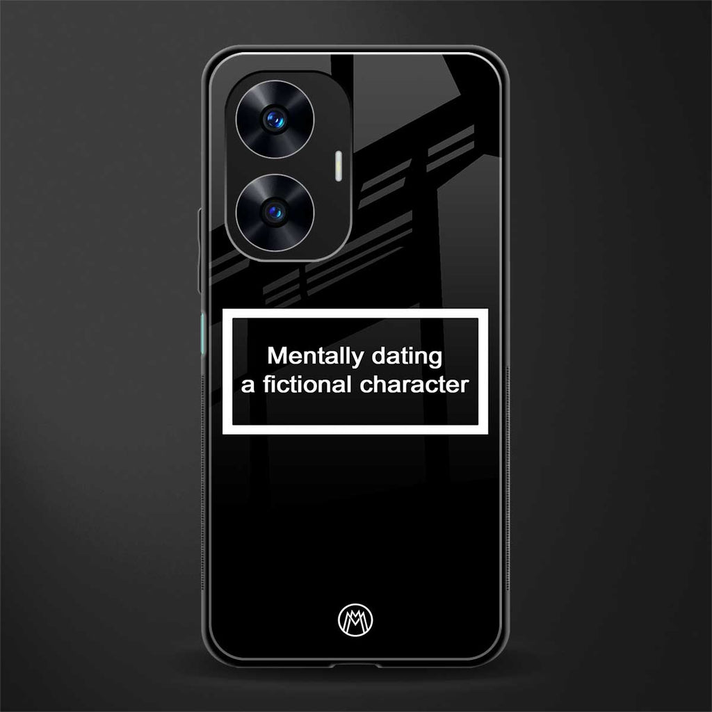 dating a fictional character black back phone cover | glass case for realme c55