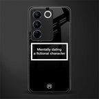 dating a fictional character black back phone cover | glass case for vivo v27 pro 5g