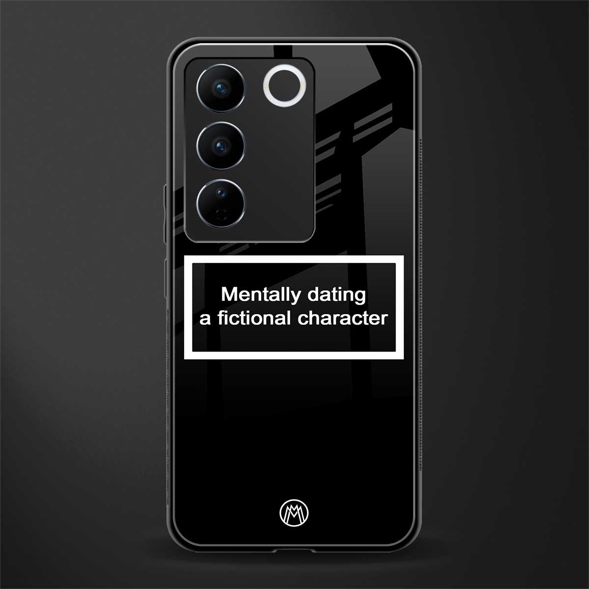 dating a fictional character black back phone cover | glass case for vivo v27 pro 5g