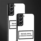 dating a fictional character white glass case for samsung galaxy s21 fe 5g image-2