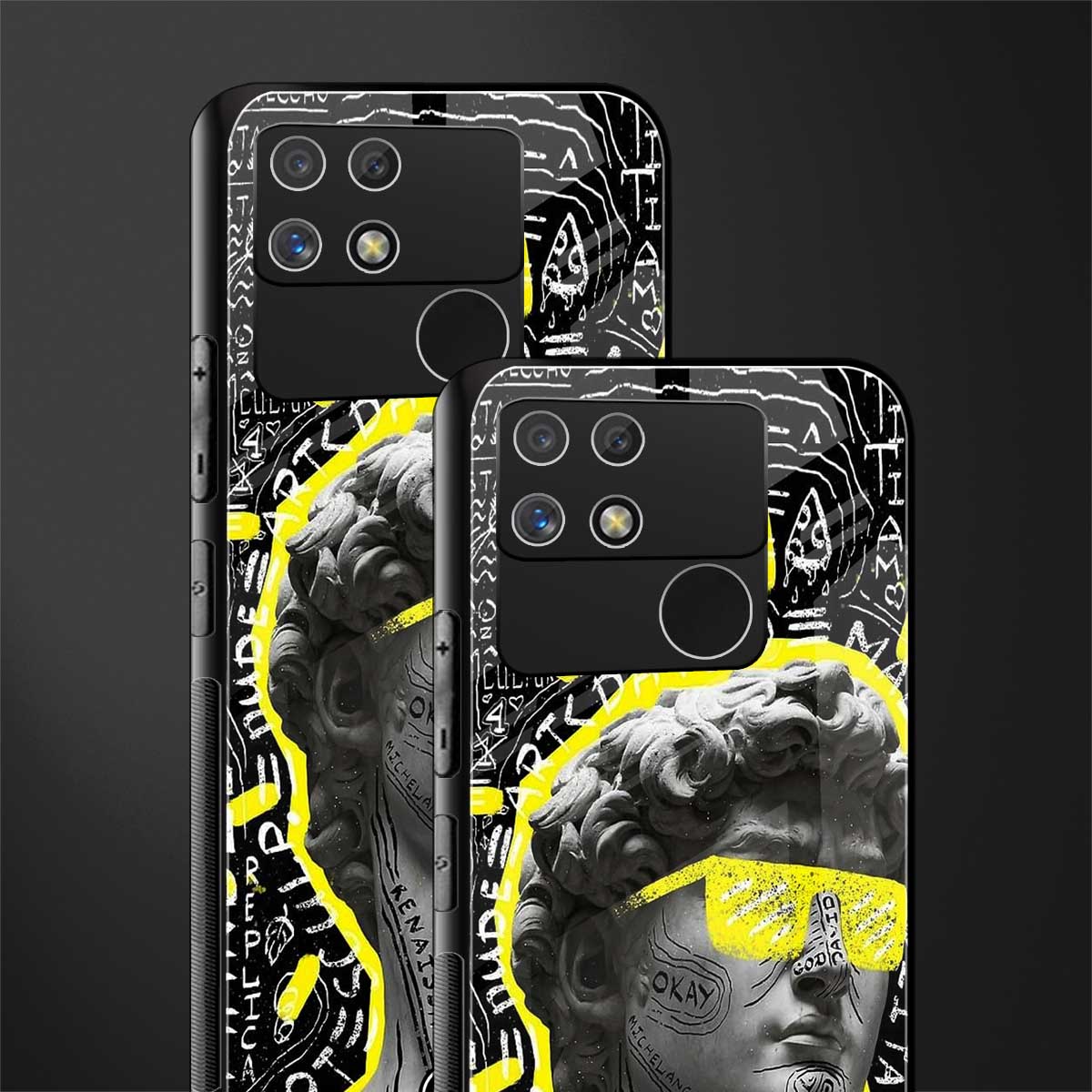 david of michelangelo back phone cover | glass case for realme narzo 50a