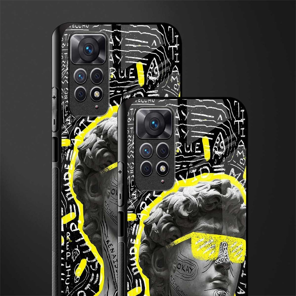 david of michelangelo back phone cover | glass case for redmi note 11 pro plus 4g/5g