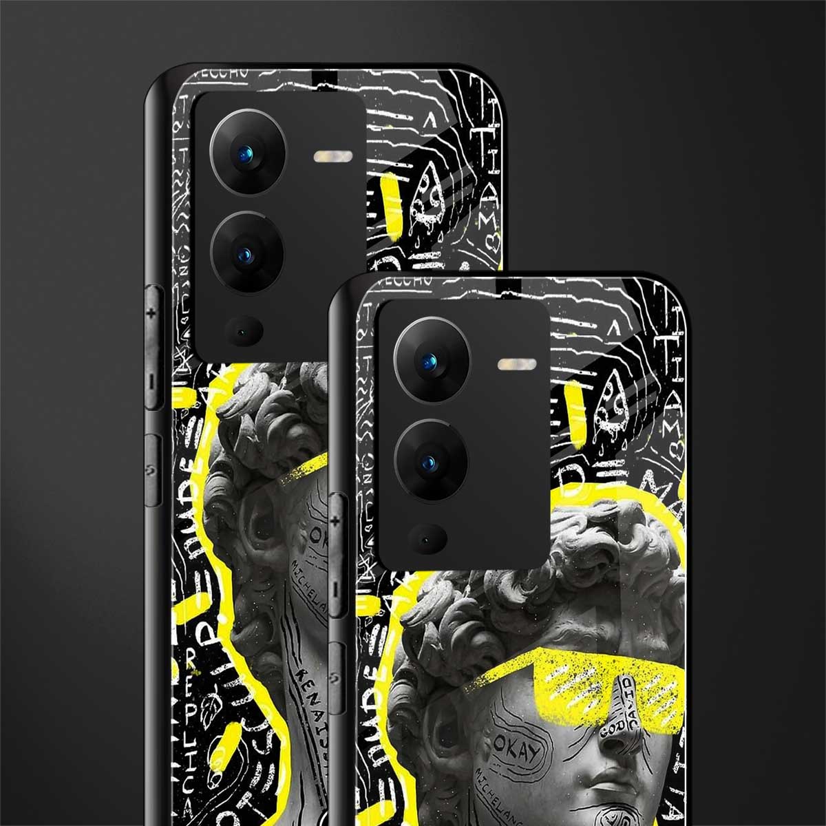 david of michelangelo back phone cover | glass case for vivo v25 pro 5g