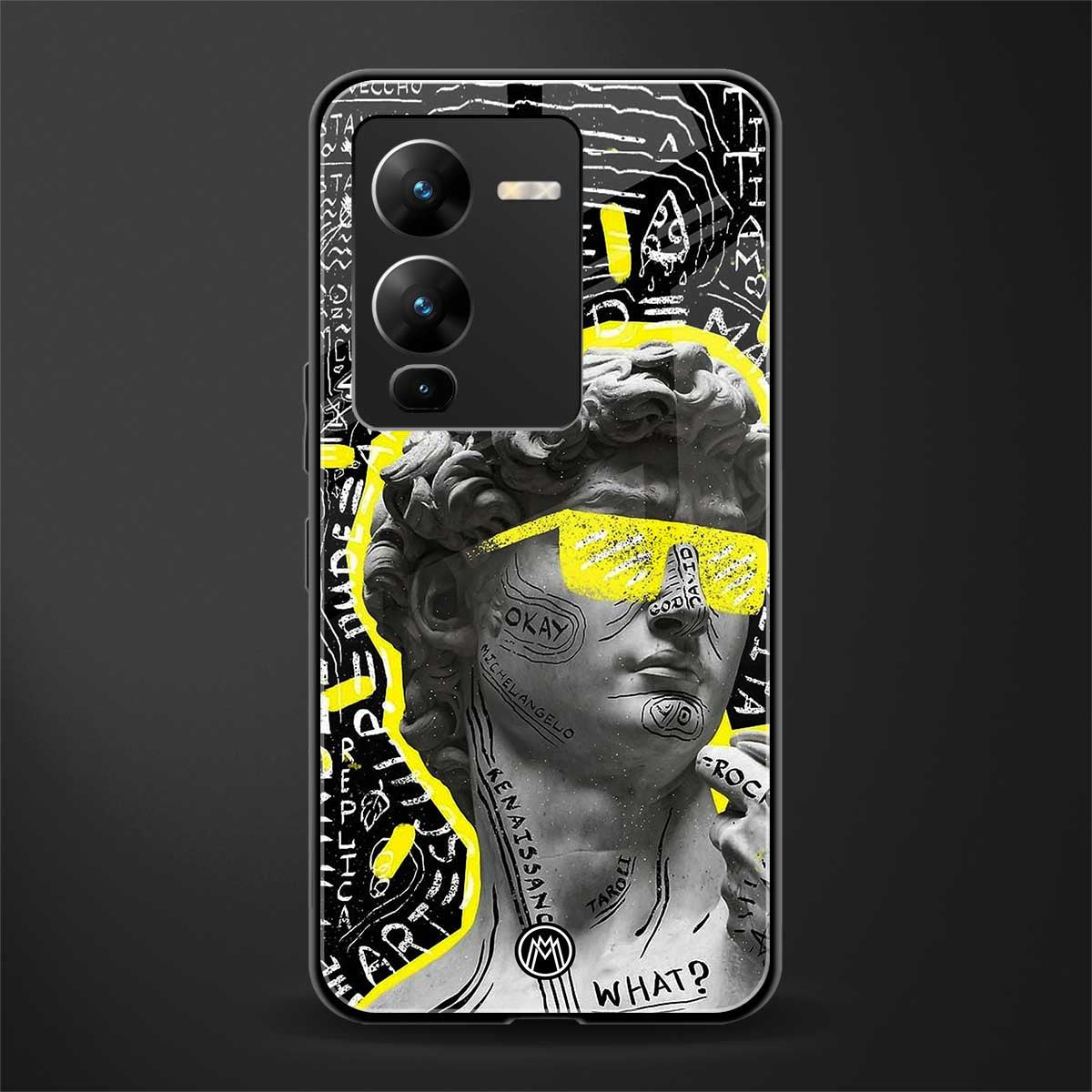 david of michelangelo back phone cover | glass case for vivo v25 pro 5g