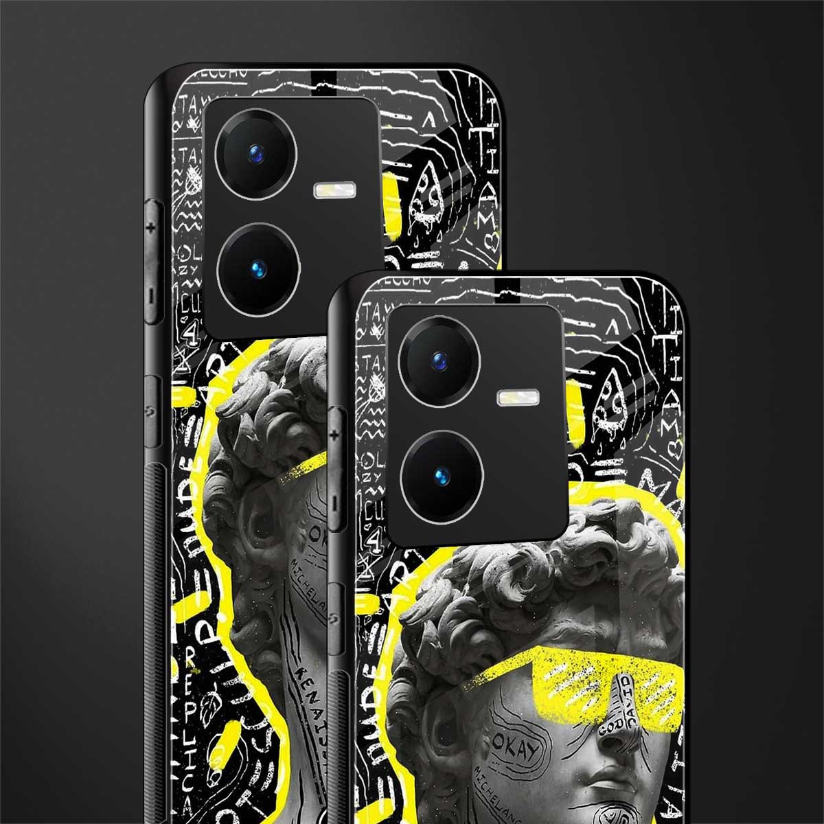 david of michelangelo back phone cover | glass case for vivo y22