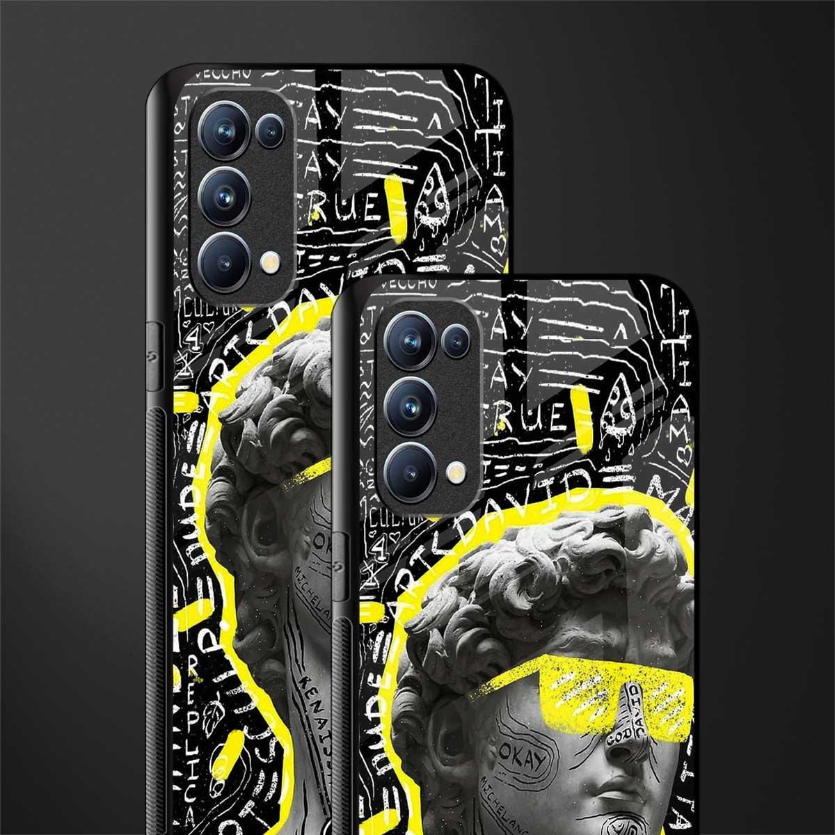 david of michelangelo back phone cover | glass case for oppo reno 5