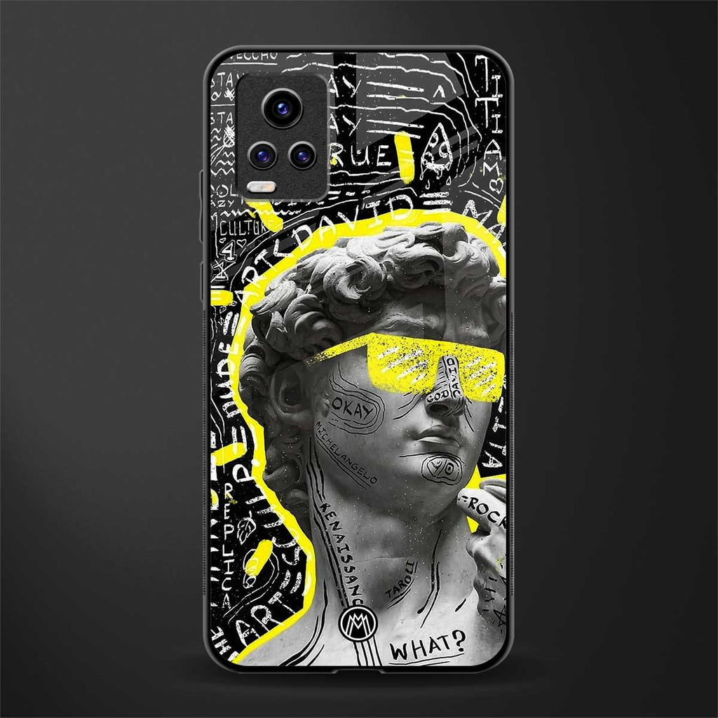 david of michelangelo back phone cover | glass case for vivo v21e 4g