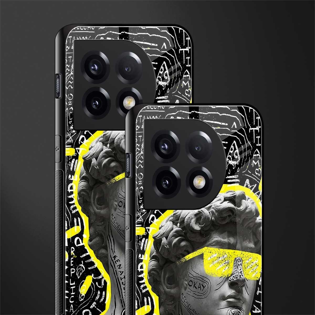 david of michelangelo back phone cover | glass case for oneplus 11