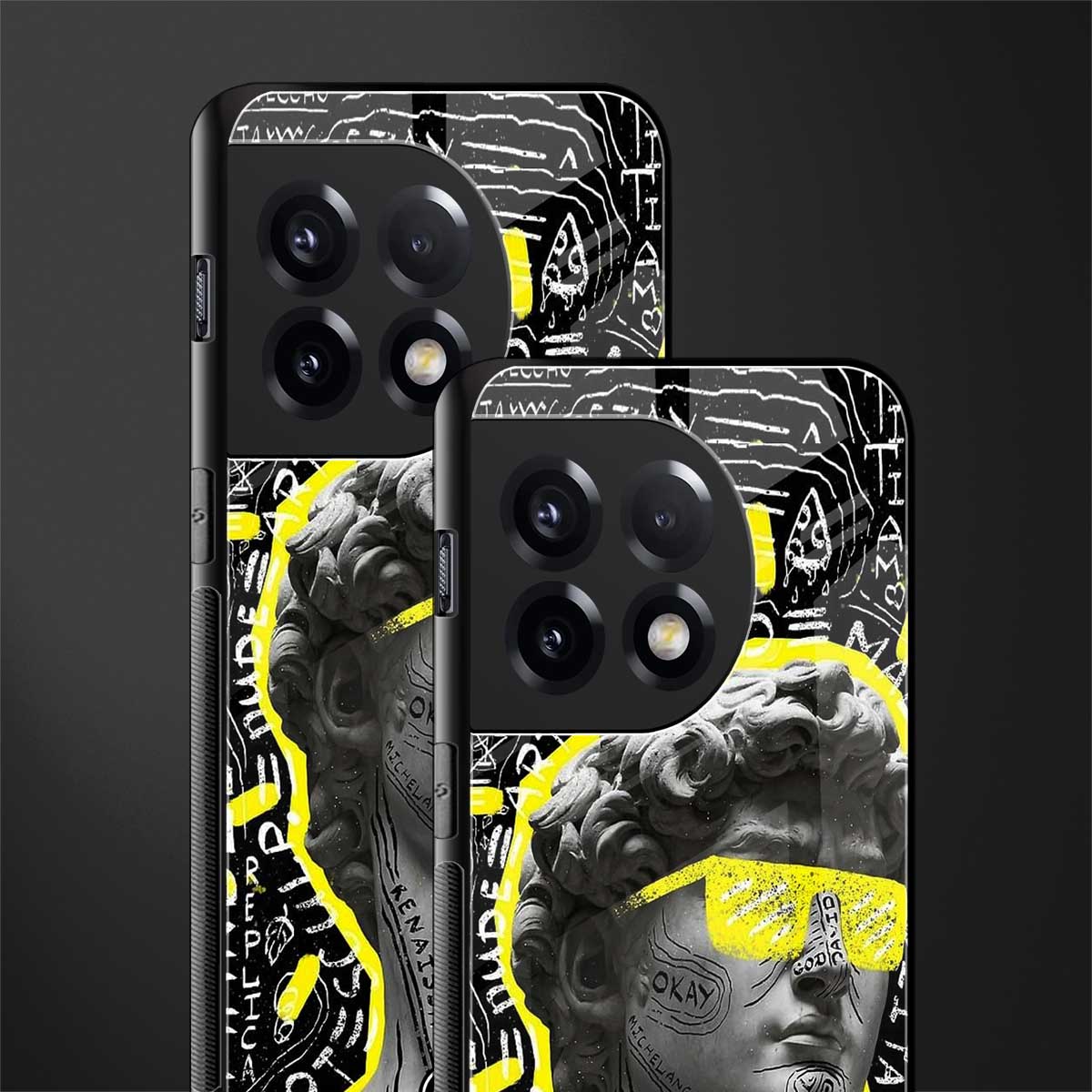 david of michelangelo back phone cover | glass case for oneplus 11r