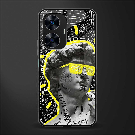 david of michelangelo back phone cover | glass case for realme c55