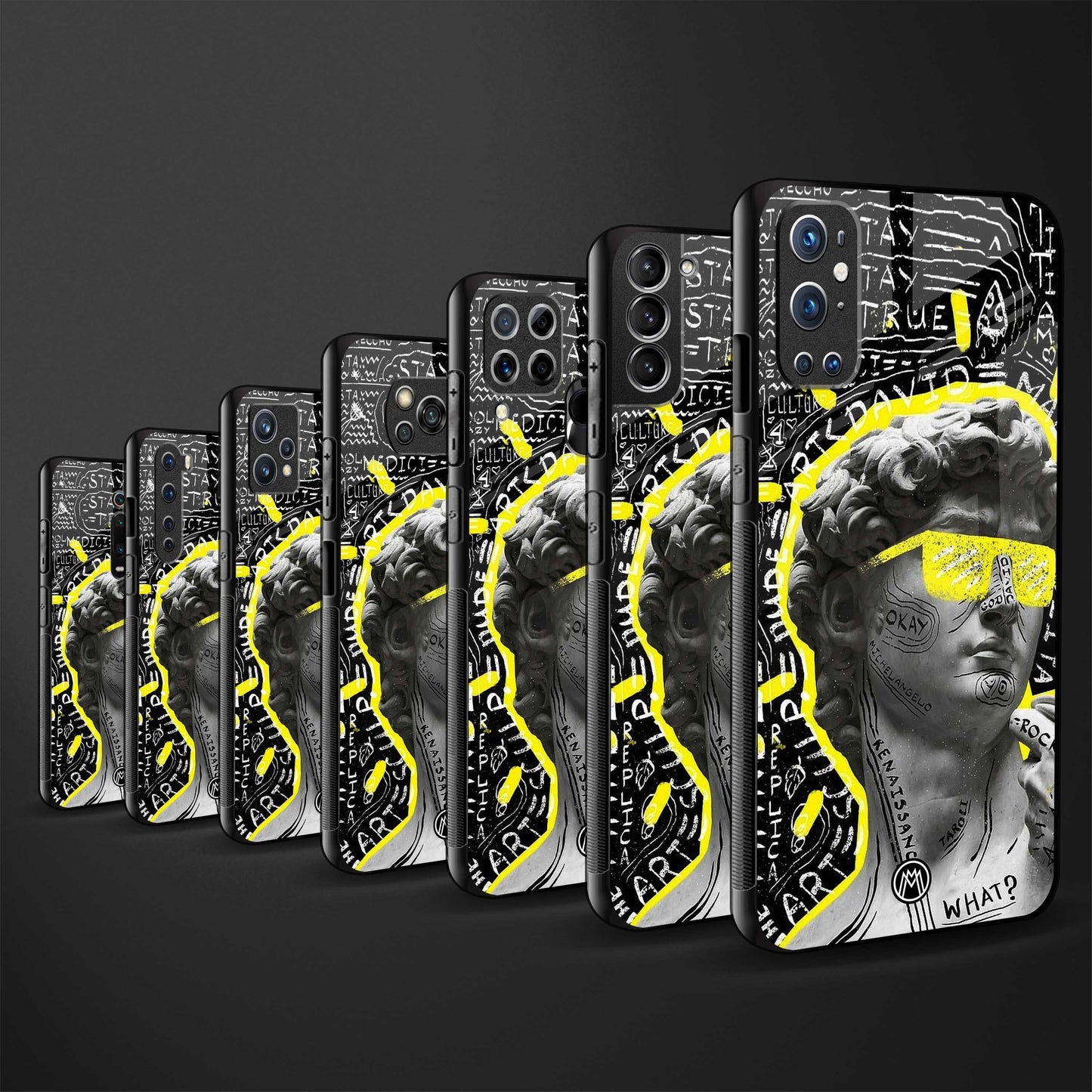 david of michelangelo back phone cover | glass case for realme narzo 50a
