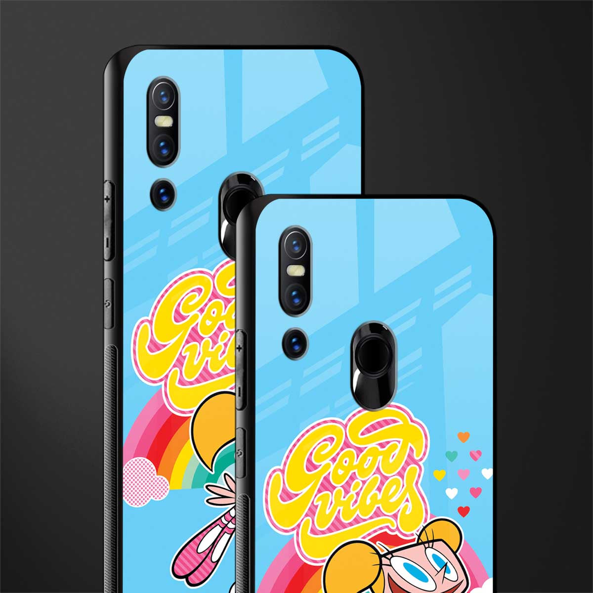 deedee good vibes glass case for vivo v15 image-2