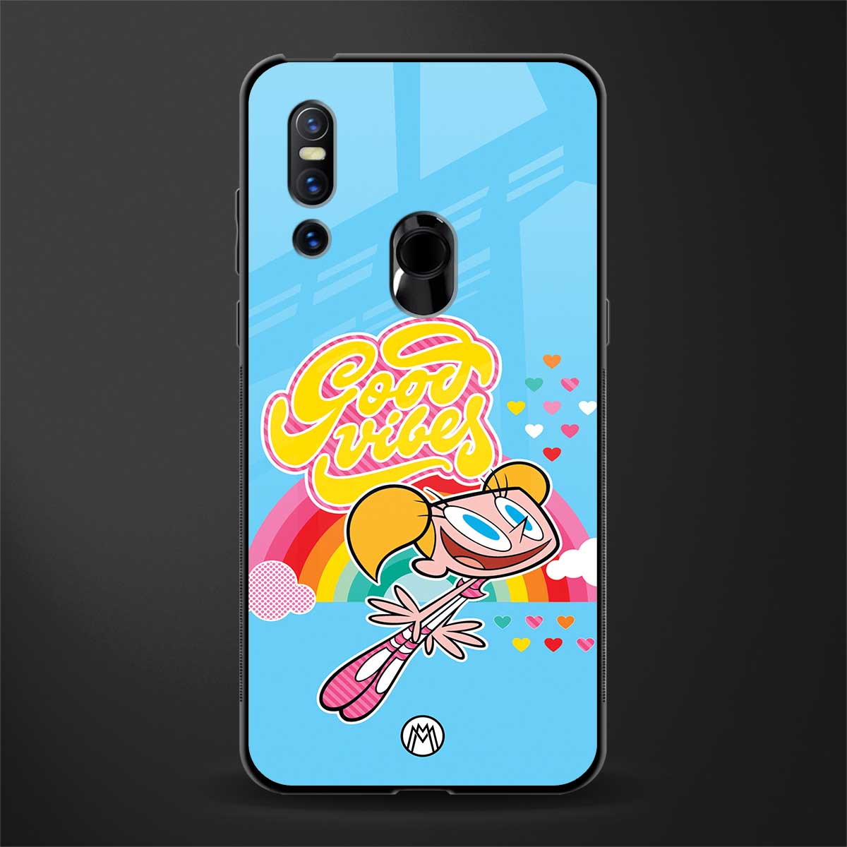 deedee good vibes glass case for vivo v15 image