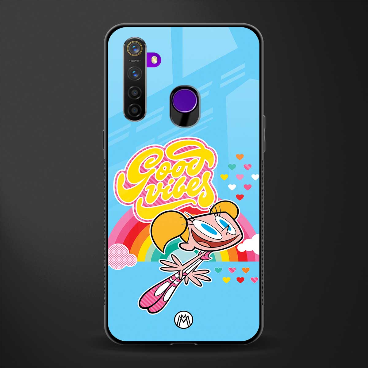 deedee good vibes glass case for realme 5i image