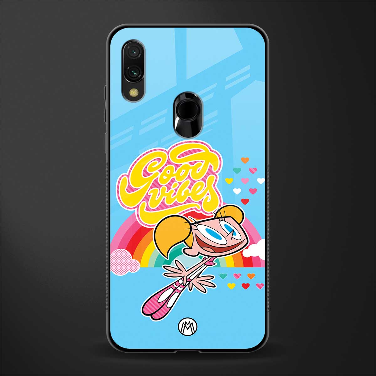 deedee good vibes glass case for redmi 7redmi y3 image