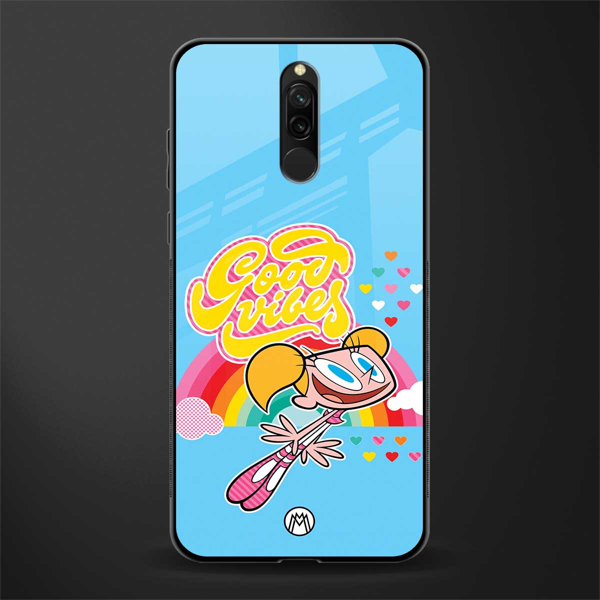 deedee good vibes glass case for redmi 8 image