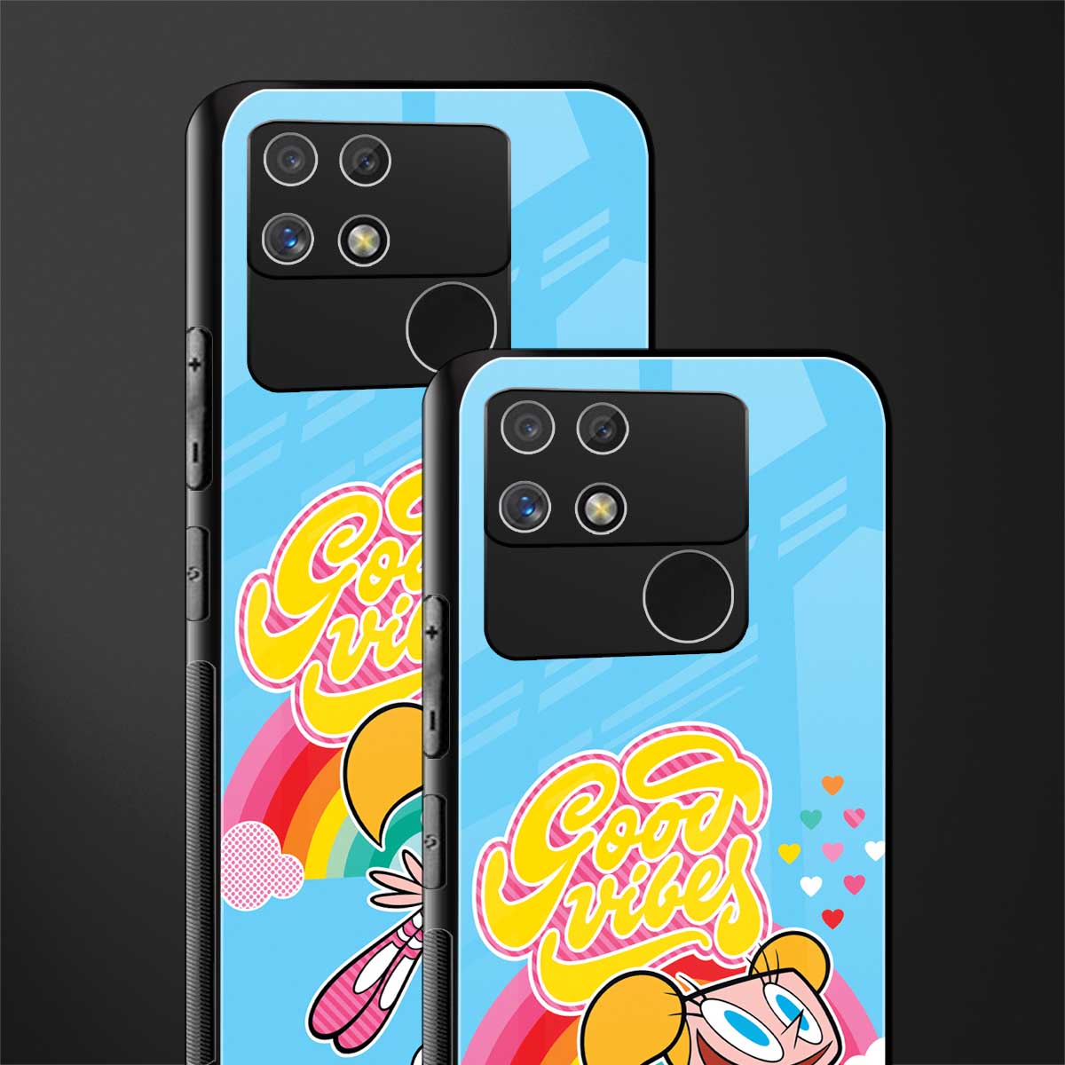 deedee good vibes back phone cover | glass case for realme narzo 50a
