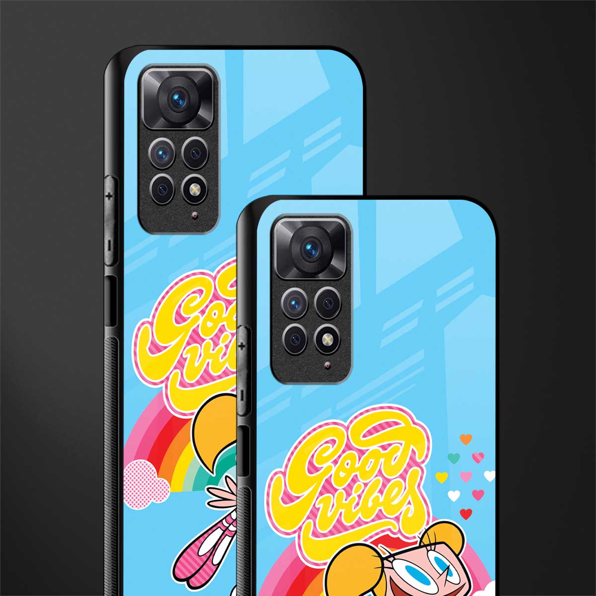 deedee good vibes back phone cover | glass case for redmi note 11 pro plus 4g/5g
