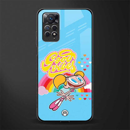 deedee good vibes back phone cover | glass case for redmi note 11 pro plus 4g/5g