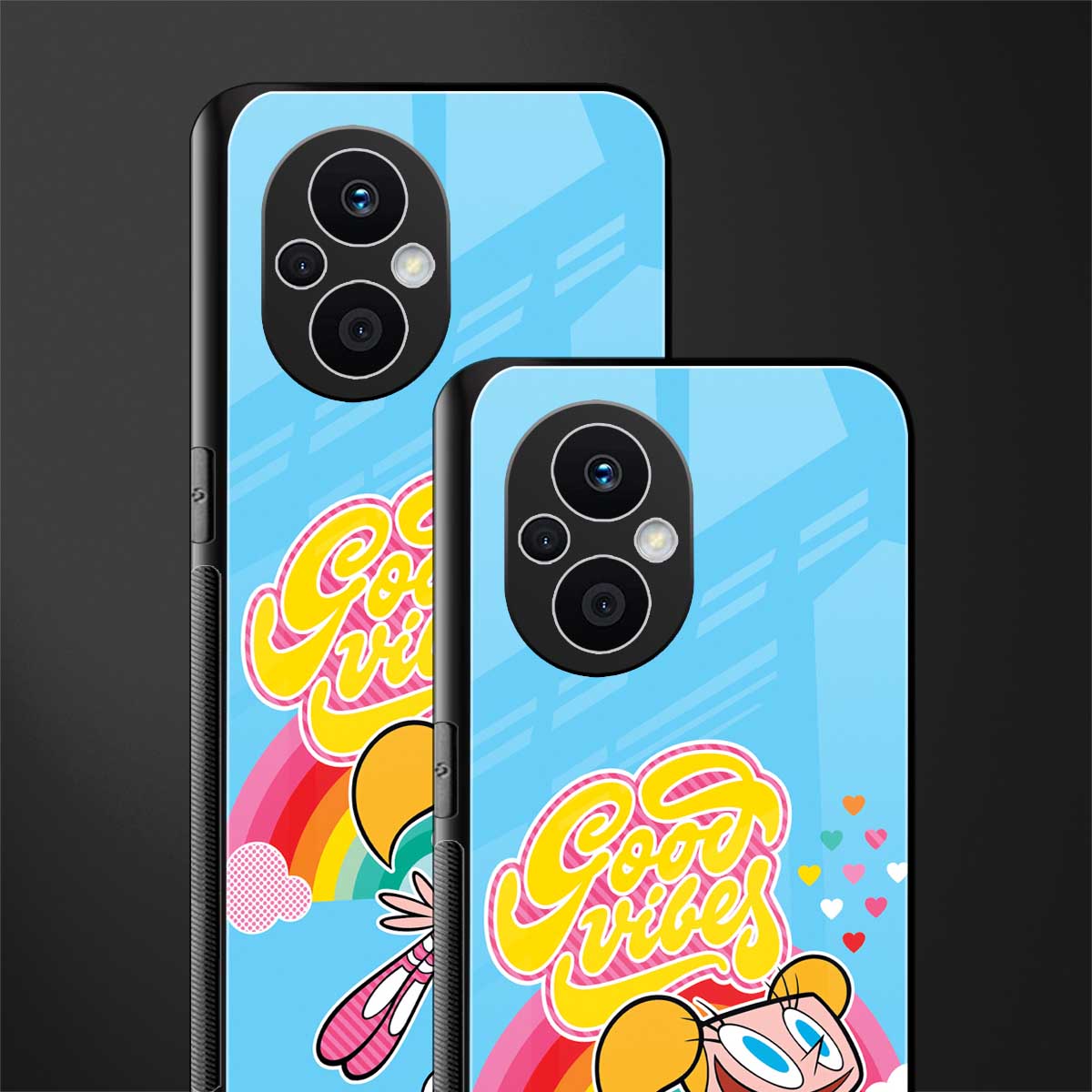 deedee good vibes back phone cover | glass case for oppo f21 pro 5g