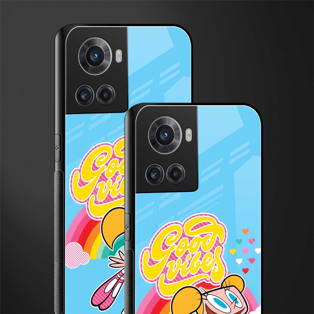deedee good vibes back phone cover | glass case for oneplus 10r 5g