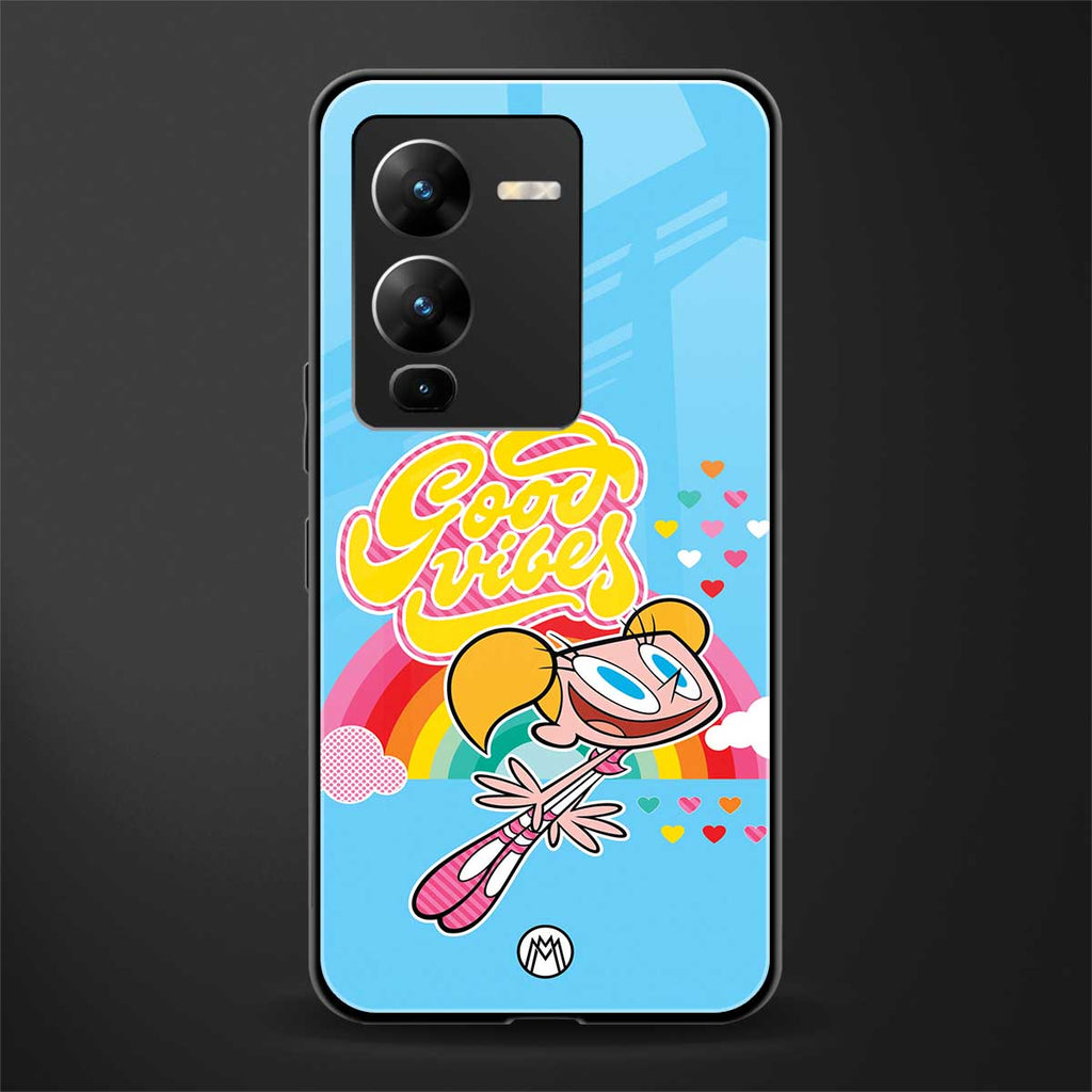deedee good vibes back phone cover | glass case for vivo v25 pro 5g