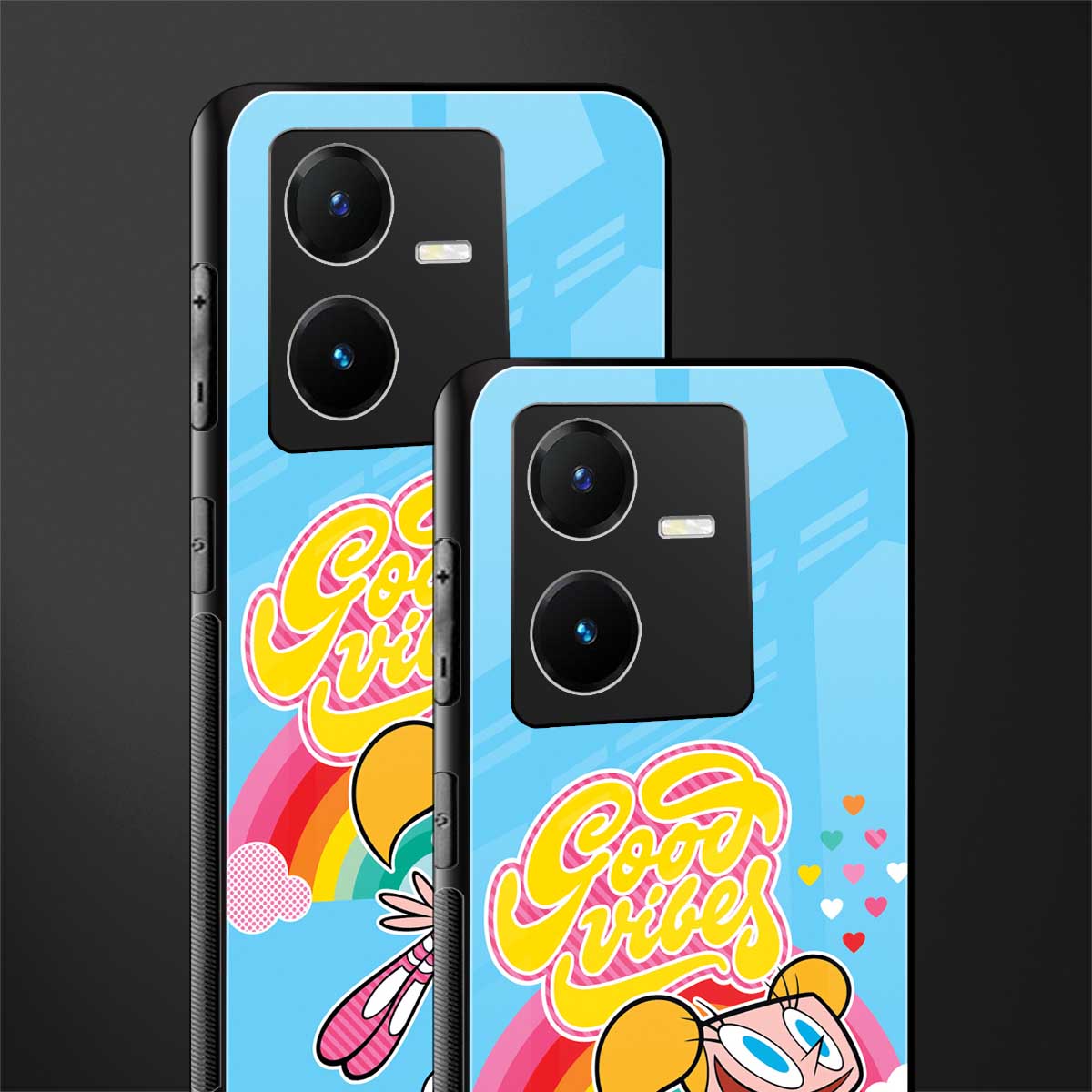 deedee good vibes back phone cover | glass case for vivo y22