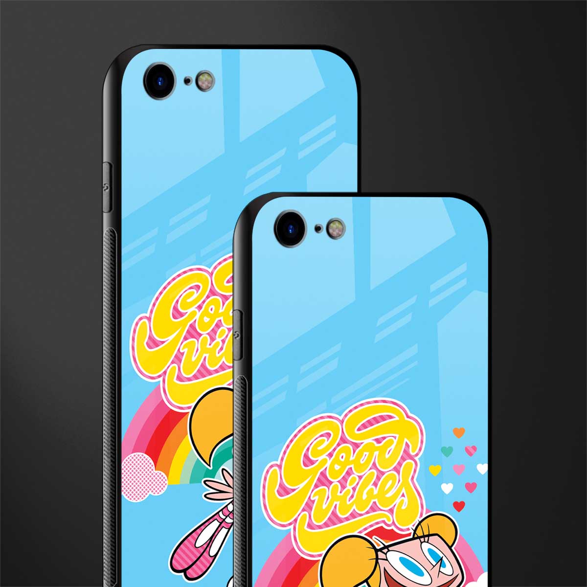 deedee good vibes glass case for iphone se 2020 image-2