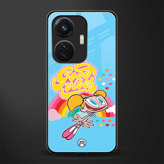 deedee good vibes back phone cover | glass case for vivo t1 44w 4g