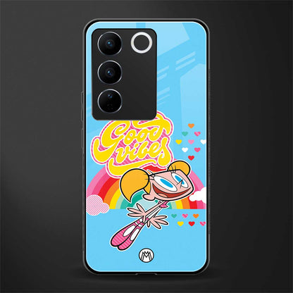 deedee good vibes back phone cover | glass case for vivo v27 pro 5g