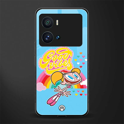 deedee good vibes back phone cover | glass case for iQOO 9 Pro
