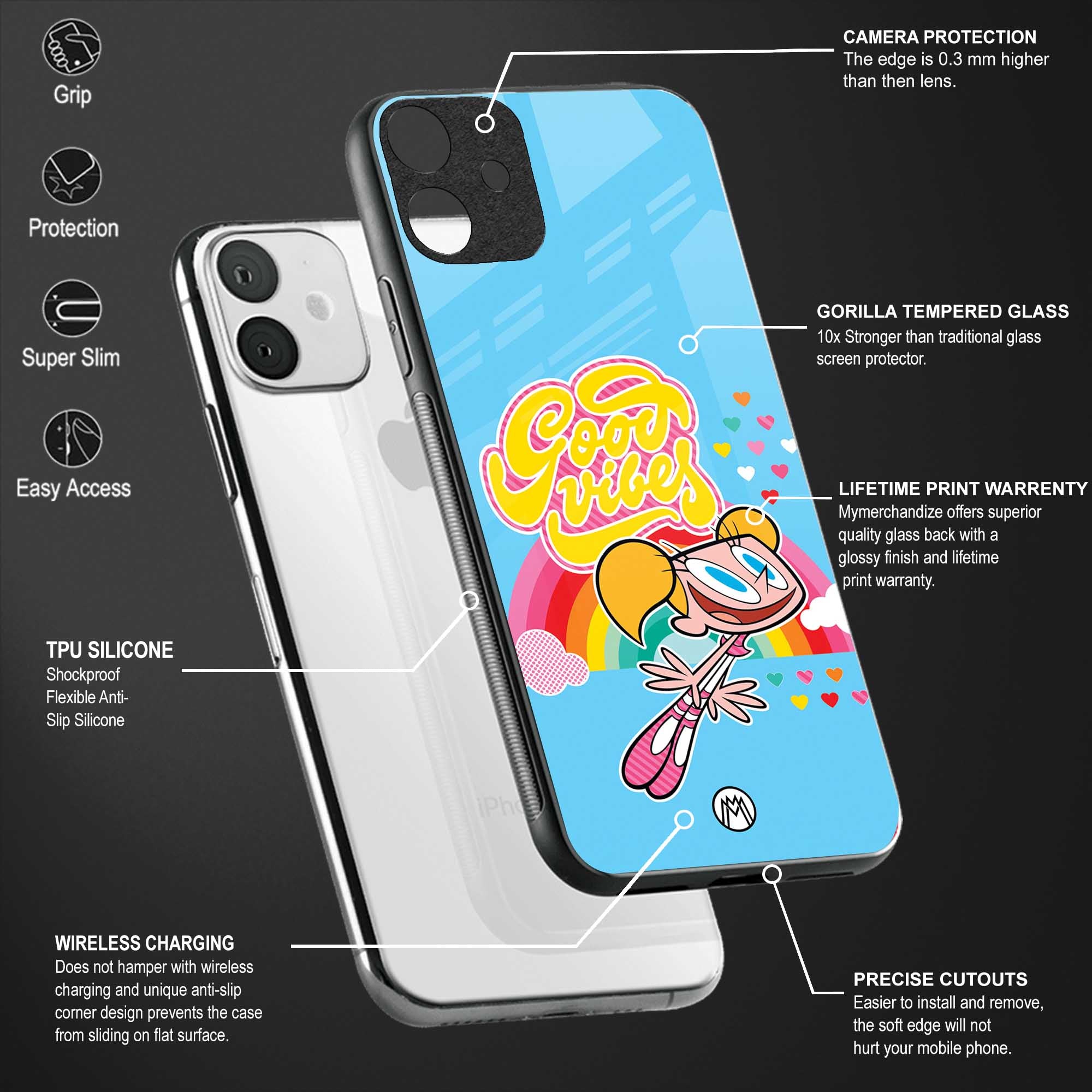 deedee good vibes glass case for oppo a54 image-4