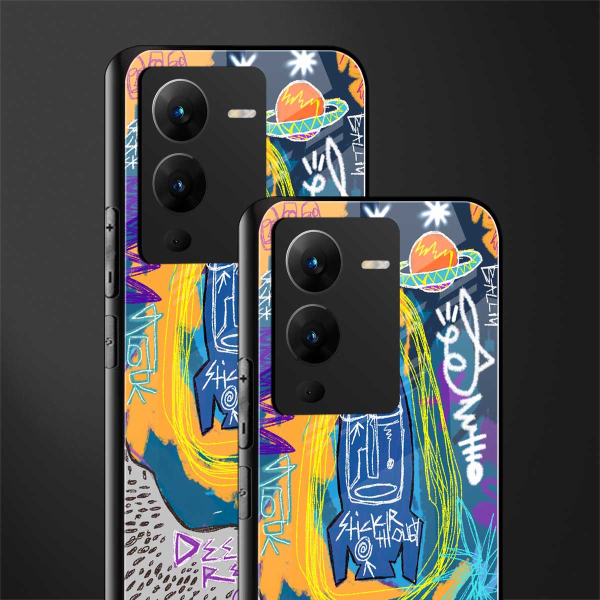 deja vu back phone cover | glass case for vivo v25 pro 5g