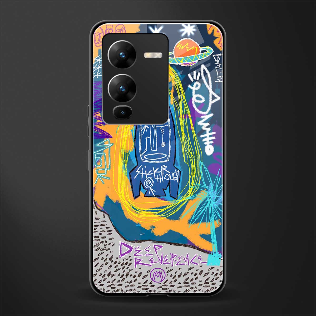 deja vu back phone cover | glass case for vivo v25 pro 5g