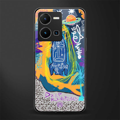 deja vu back phone cover | glass case for vivo y35 4g