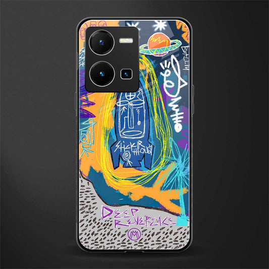 deja vu back phone cover | glass case for vivo y35 4g