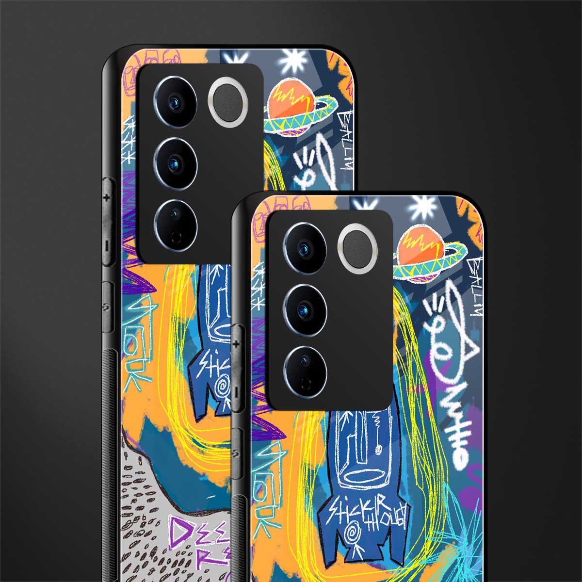 deja vu back phone cover | glass case for vivo v27 pro 5g