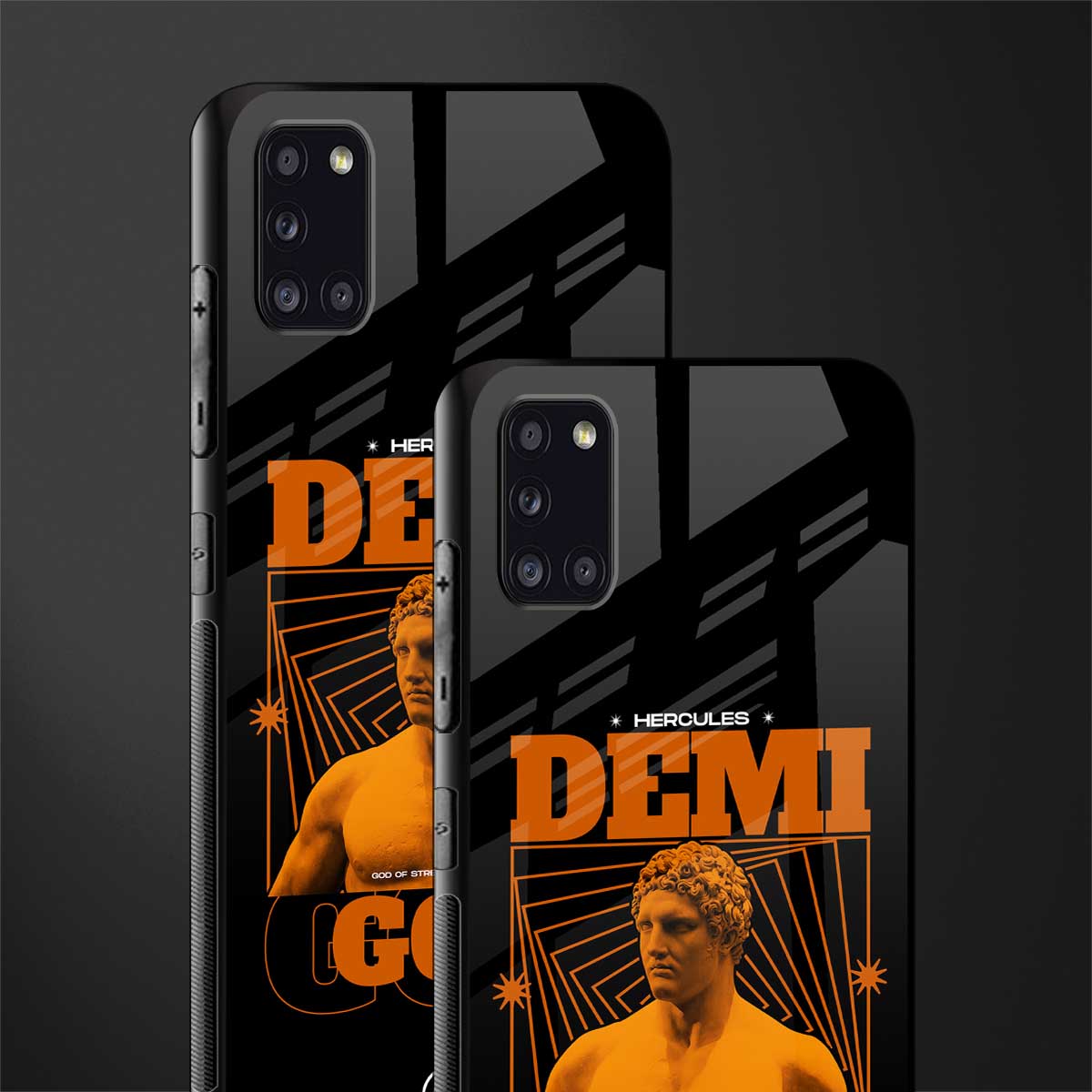 demi god glass case for samsung galaxy a31 image-2