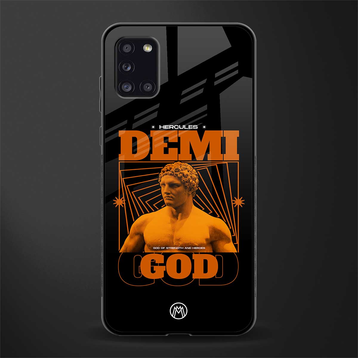 demi god glass case for samsung galaxy a31 image